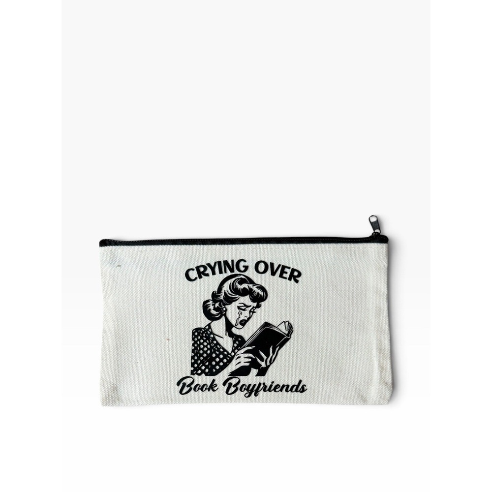 New Novelty Zipper Pouch Bag crying over book boyfriends